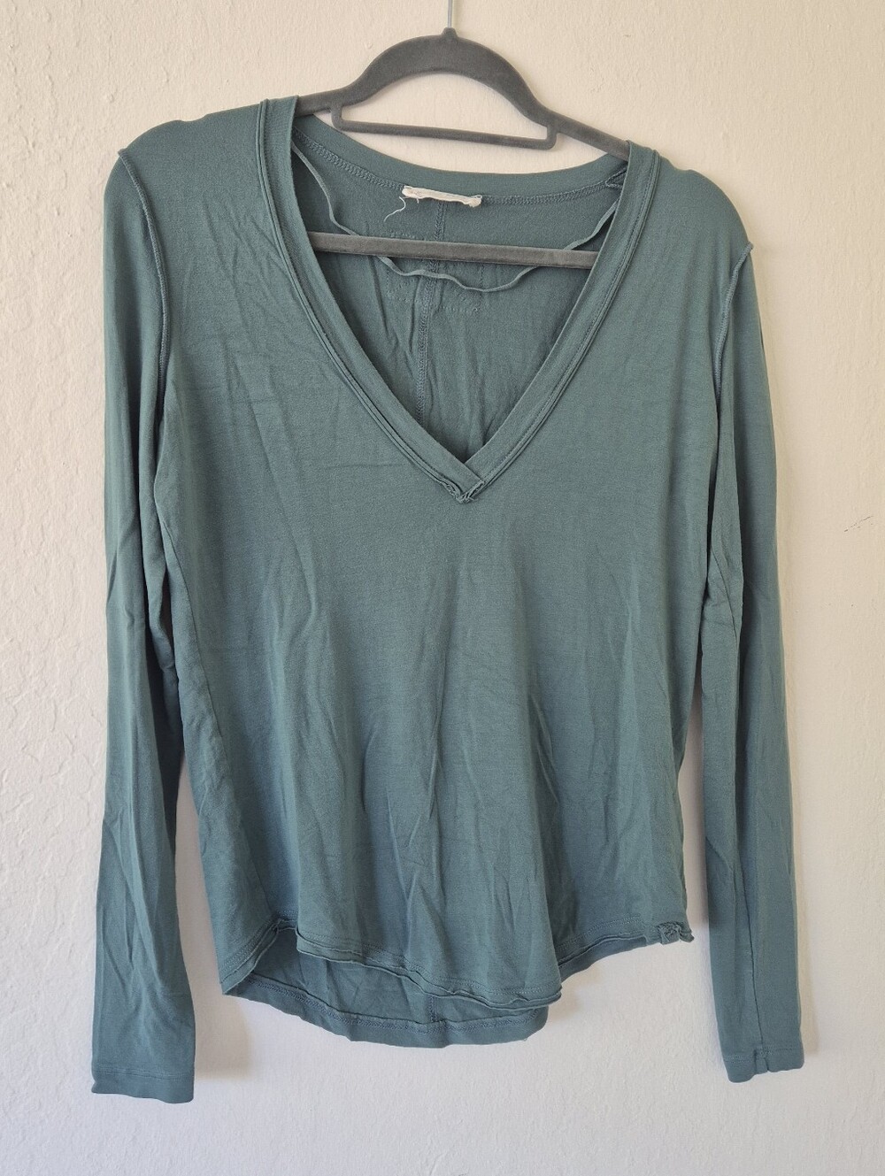 We The Free Nina Long-Sleeve V-Neck Women's Top in Teal XS - Picture 5 of 5